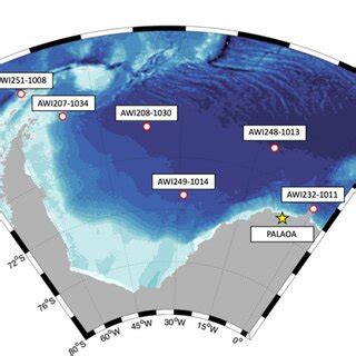 Map of the Weddell Sea area showing the locations where passive ...