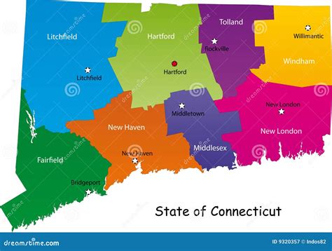 Map Of Connecticut State Royalty Free Stock Photography - Image: 9320357