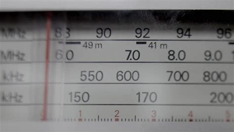 An Analogue Radio Dial Tuning In Different Radio Frequencies Stock ...