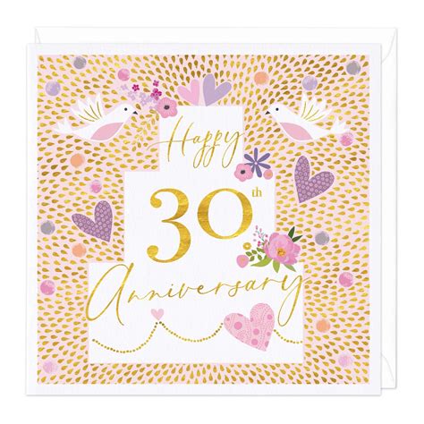 Happy 30th Anniversary Card | 30th anniversary cards, Happy 30th anniversary, Anniversary cards