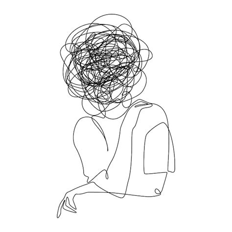 Premium Vector | Continuous one line drawing of a woman with confused feelings worried about bad ...