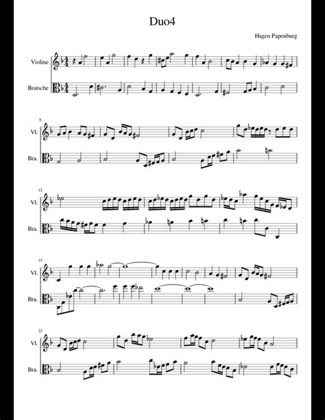 Duo Nr.2 sheet music for Violin, Viola download free in PDF or MIDI