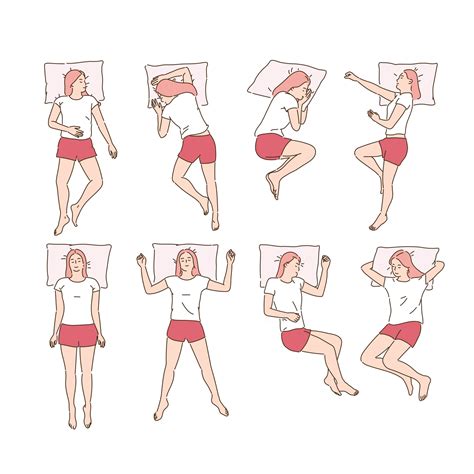 Sleeping poses Various action poses. hand drawn style vector design ...