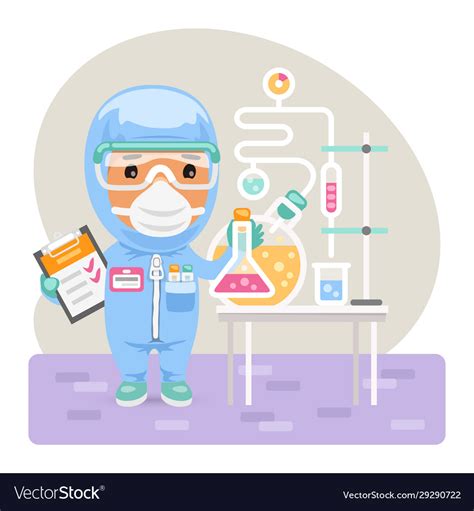 Cartoon medical chemist Royalty Free Vector Image