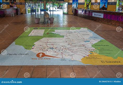 Country Map Painted on Floor, Puerto Quetzal, Guatemala Editorial Image ...