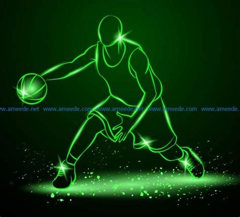 3D Illusion Led Lamp Basketball Player File Cdr And Dxf Free Vector Download For Laser Engraving ...