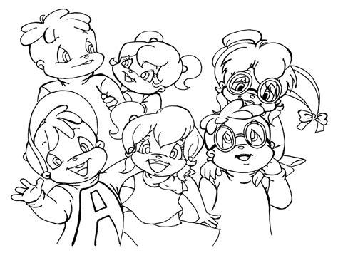 Alvin And The Chipmunks And The Chipettes Coloring Pages