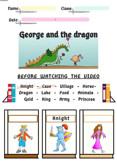 George and the dragon worksheet | Learn english kid, Simple past tense ...