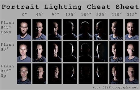 Portrait Lighting Cheat Sheet Card