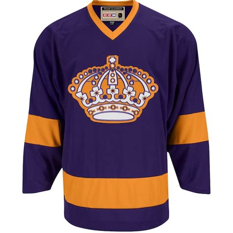 CCM Los Angeles Kings Team Classic Premier Hockey Jersey- Purple/Gold ...