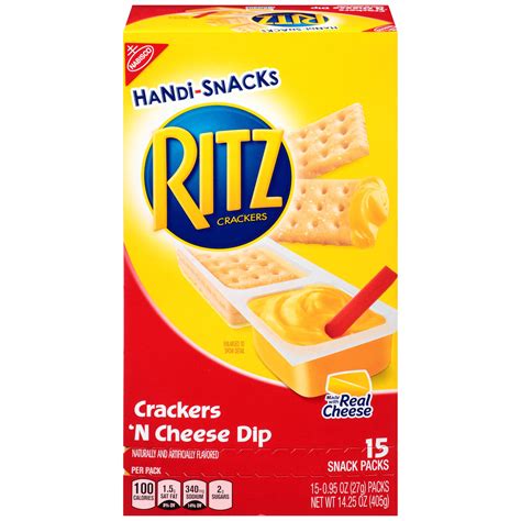 Nabisco Handi-Snacks Ritz Crackers 'N Cheesy Dip, 0.95 Oz., 15 Count ...