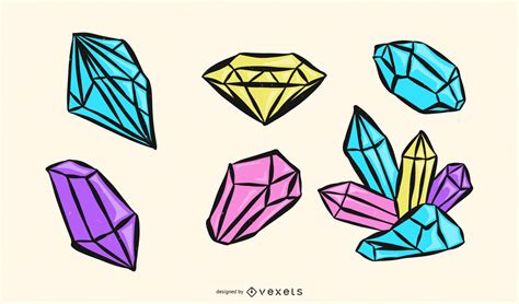 Colorful Diamond Vector Collection Vector Download