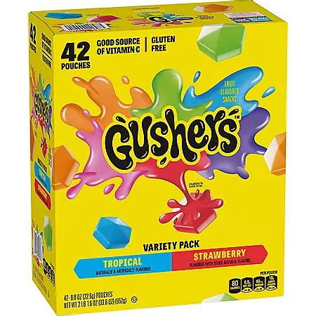 Fruit Gushers Variety Pack (0.8 oz., 42 ct.) - Sam's Club