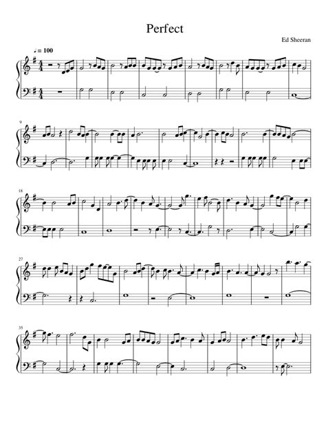 Perfect by Ed Sheeran - Easy (Simplified) Sheet music for Piano (Solo) | Musescore.com