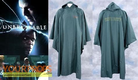 Unbreakable Original Bruce Willis Screen Worn David Dunn Hero Rain Poncho original movie costume