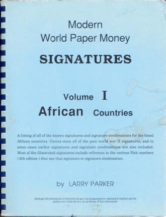 Heft: Signatures, Volume I: African Countries – Moneypedia