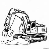 Excavator Digging Deep Coloring Page 72235 57194 sketch template
