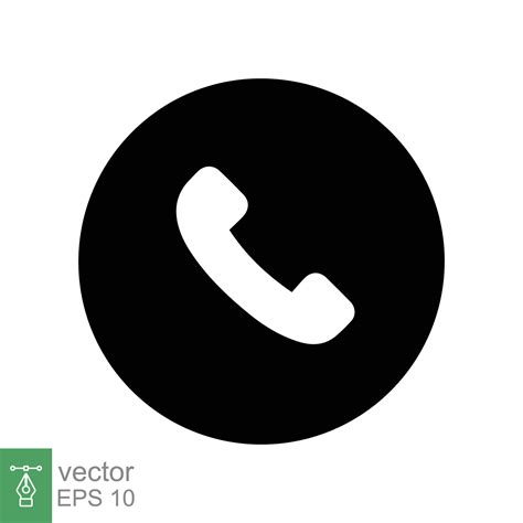 Call phone icon. Simple flat style. Phone in circle, telephone, handset, communication concept ...