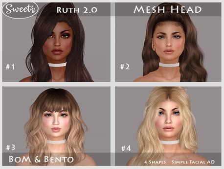 Second Life Marketplace - Sweet's Ruth 2.0 BoM Bento Mesh Head