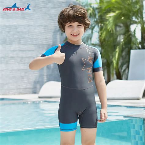 Lycra Shorty Wetsuit Kids One Piece Swimwear for Boys Girls Diving Bathing Suit Children UPF50 ...