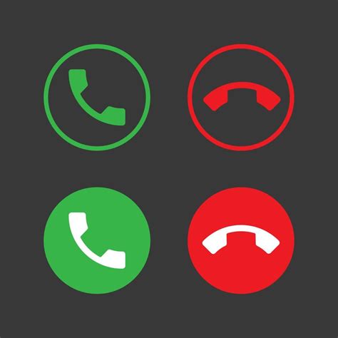 Phone call dial icon set. Accept and reject phone call icon. Suitable for design element of ...