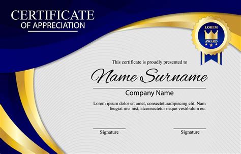 Certificate Of Appreciation Template For Business Company 11124135 Vector Art at Vecteezy