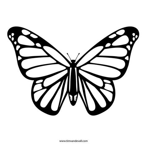 Butterfly Stencil – Tim's Printables | Butterfly outline, Butterfly coloring page, Butterfly drawing