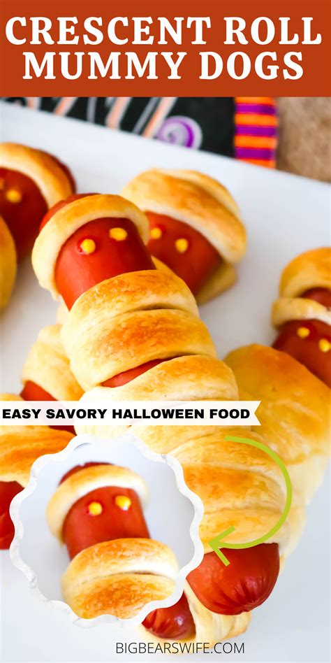 Crescent Roll Mummy Dogs - Big Bear's Wife Savory Halloween Recipe