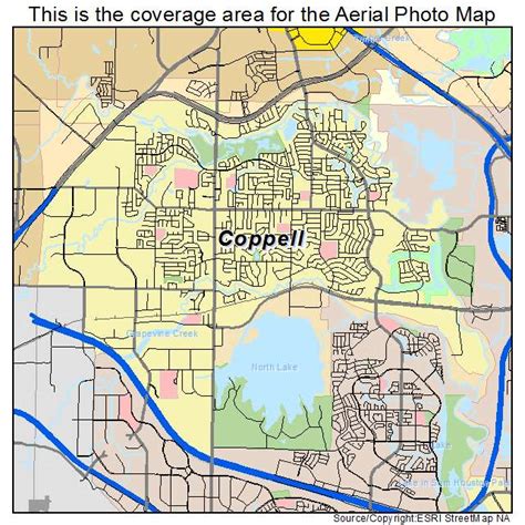 Aerial Photography Map of Coppell, TX Texas