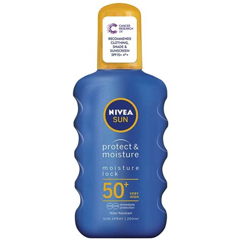 Nivea Sun Lotion Spray Factor 50 200ml | Sun Cream - B&M