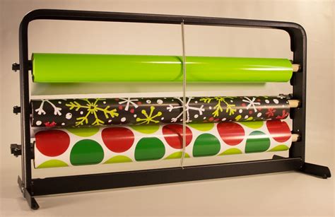 24" Three Roll Wrapping Paper/Cellophane Counter Mount Dispenser Cutter Organizer