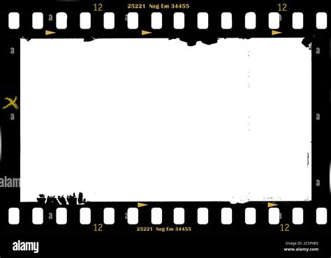 Empty frame of photographic analog film, camera film, grungy photo ...