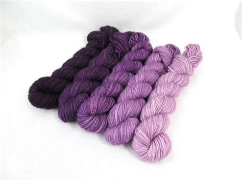 Gradient Yarn Kit Hand Dyed Merino Wool Pebble Sock Plum | Etsy | Hand ...