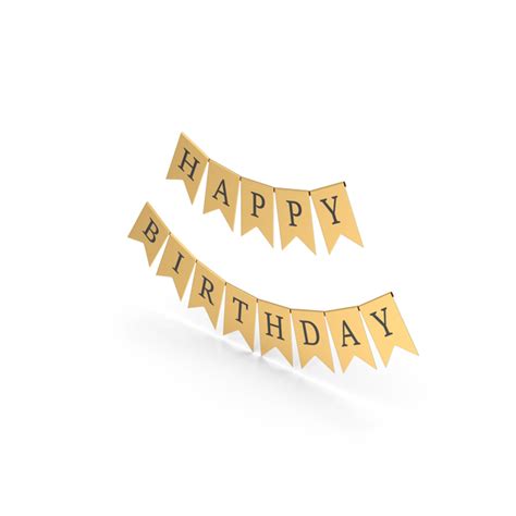 Gold Happy Birthday Banner PNG Images & PSDs for Download | PixelSquid - S119569684