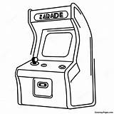 Retro Arcade Game Console Coloring Page  Pagescom sketch template