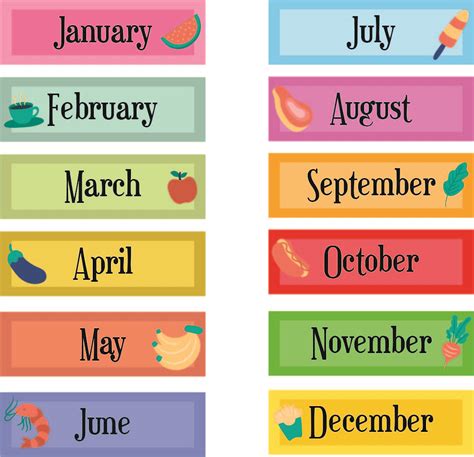 months of the year clipart printable and other clipart images on - roomobaby blog school ...