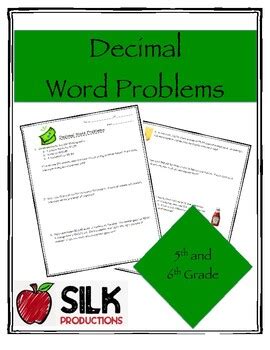 Decimal Word Problems by Silk Productions | Teachers Pay Teachers