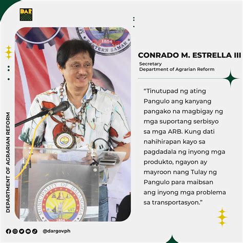 Sinabi ni Secretary Conrado Estrella III na isa na naman itong magandang ehemplo sa pagpapatupad ...