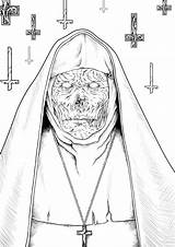 Nun Coloring Page Sketch sketch template