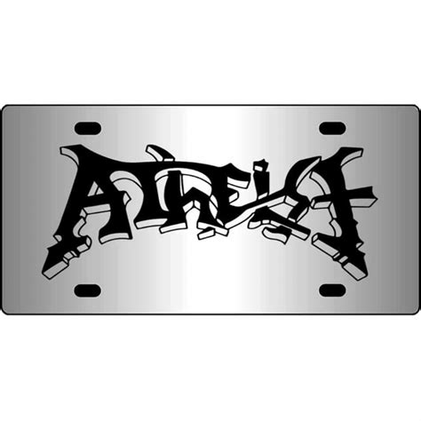 Atheist Band Logo Mirror License Plate