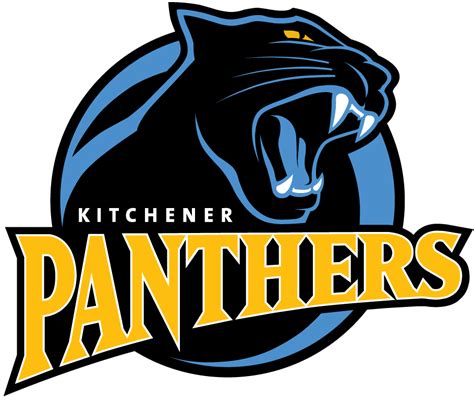 Kitchener Panthers Primary Logo (2000) - A black and blue panther on a ...