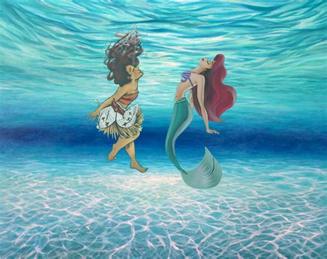 Moana meets Ariel | Disney princess artwork, Cute disney drawings, Disney drawings