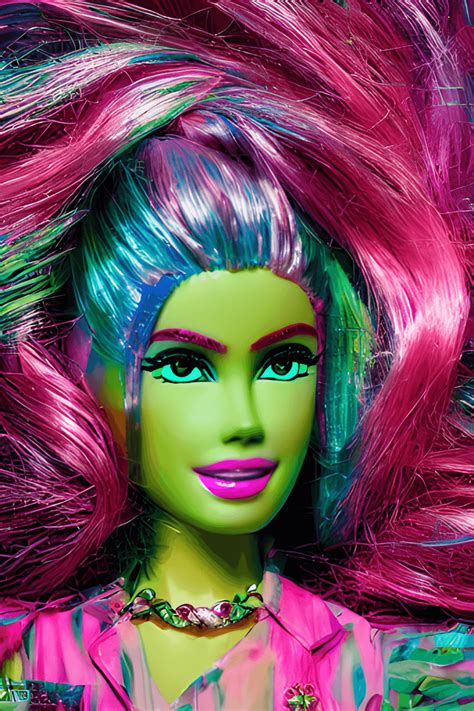 Barbie Psychedelic Neon Background 4k Poster · Creative Fabrica