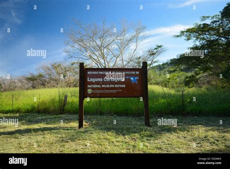 Sign for the Laguna Cartagena National Wildlife Refuge. Lajas, Puerto ...