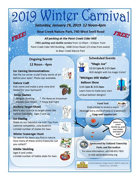 Oakland Township Parks and Recreation Annual Winter Carnival