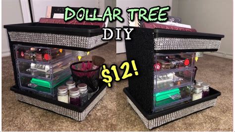 DIY - LIGHTED Dollar Tree Makeup Organizer! - YouTube