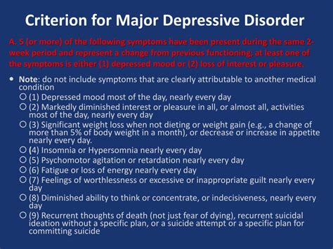 Persistent Depressive Disorder Dsm 5 Criteria