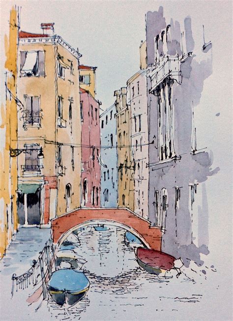 Venice Sketch ~ John Edwards | Venice painting, Watercolor architecture ...