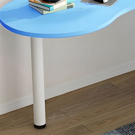 Modern White Writing Desk with Cable Management and 2 Exterior Shelves ...