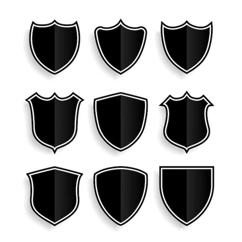 Free Vector | Shield symbols or badges set of nine